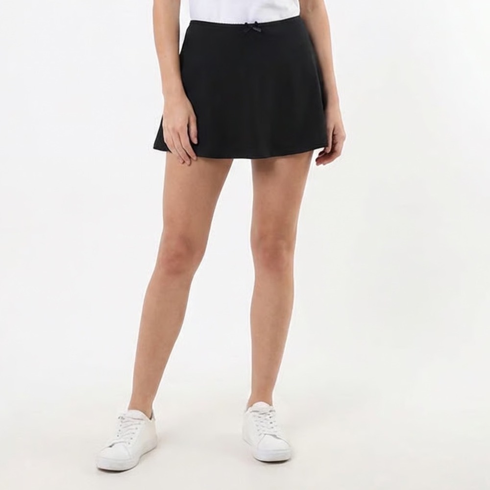 Wild Fable Seamless Mini Skort Women's Medium Black Stretch Nylon Lace Trim - Picture 1 of 7